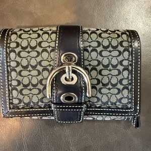 Coach Black and Gray Signature Wallet